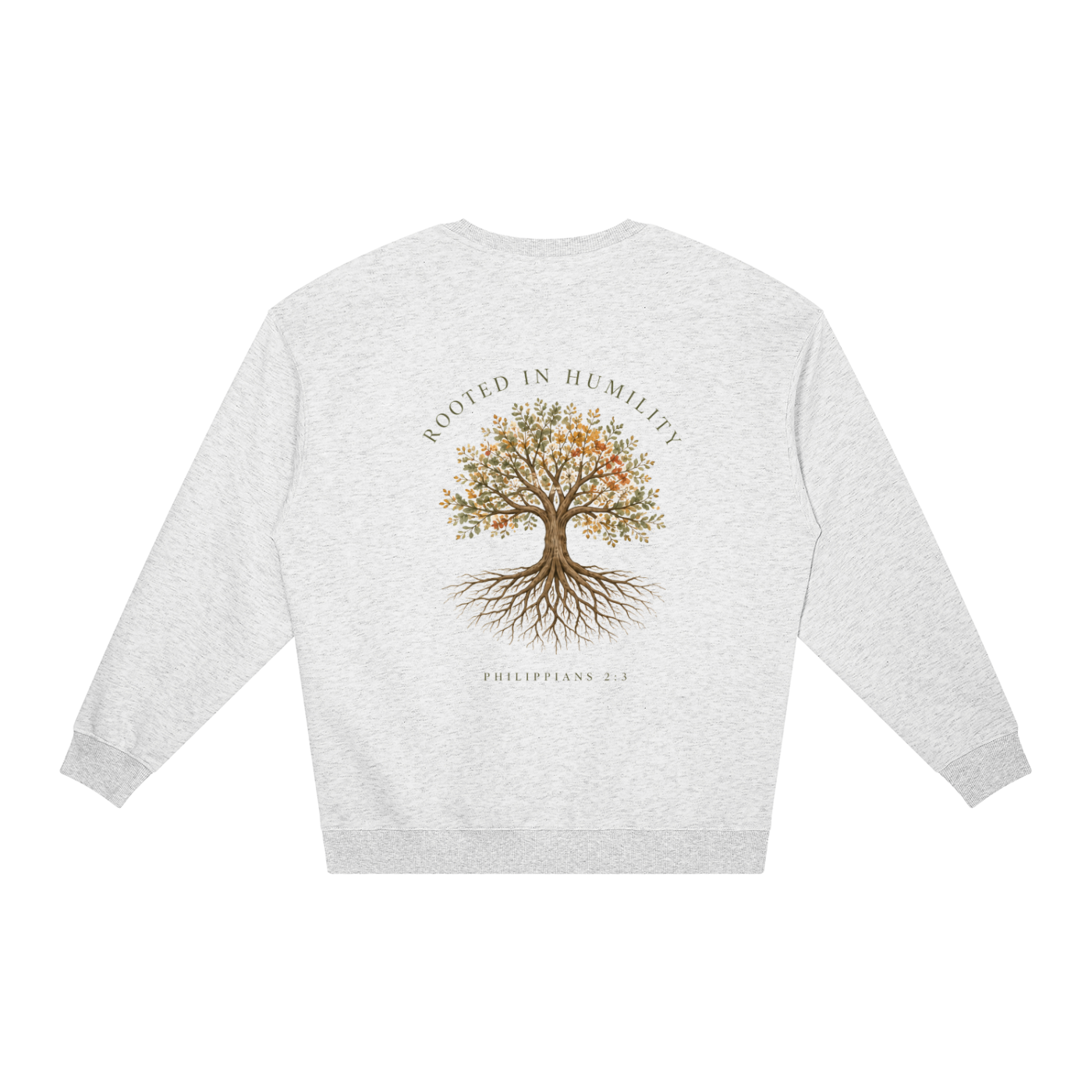 Rooted in Humility Women’s Oversized Crewneck | Philippians 2:3 Christian Sweatshirt