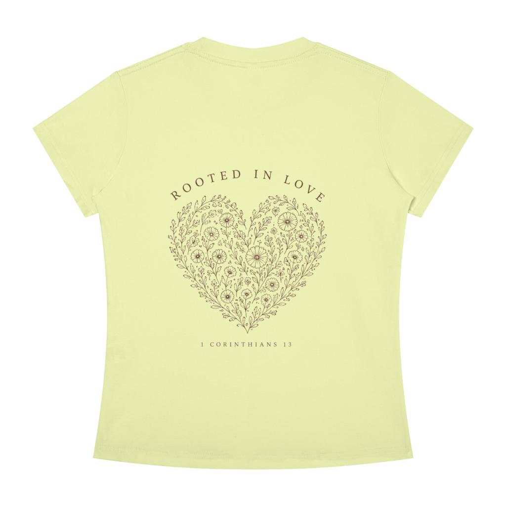 Rooted in Love Women's Floral Heart Tee – 1 Corinthians 13
