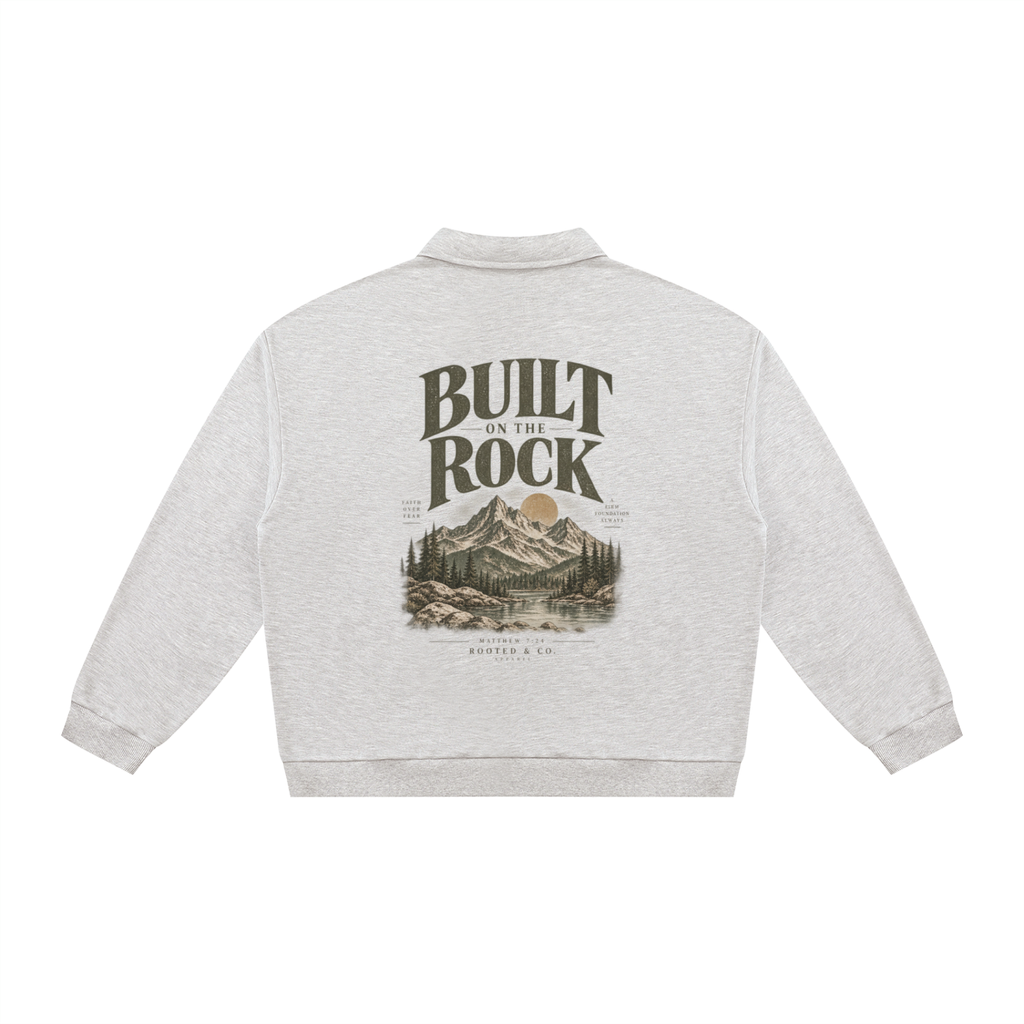 Built on the Rock Collared Sweater | Matthew 7:24