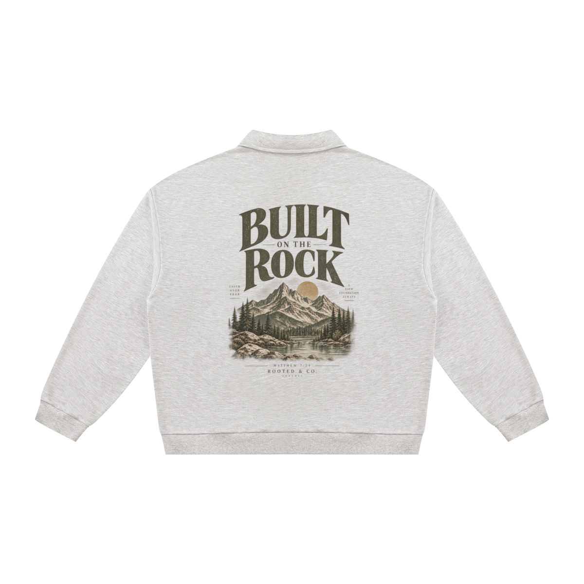 Built on the Rock Collared Sweater | Matthew 7:24