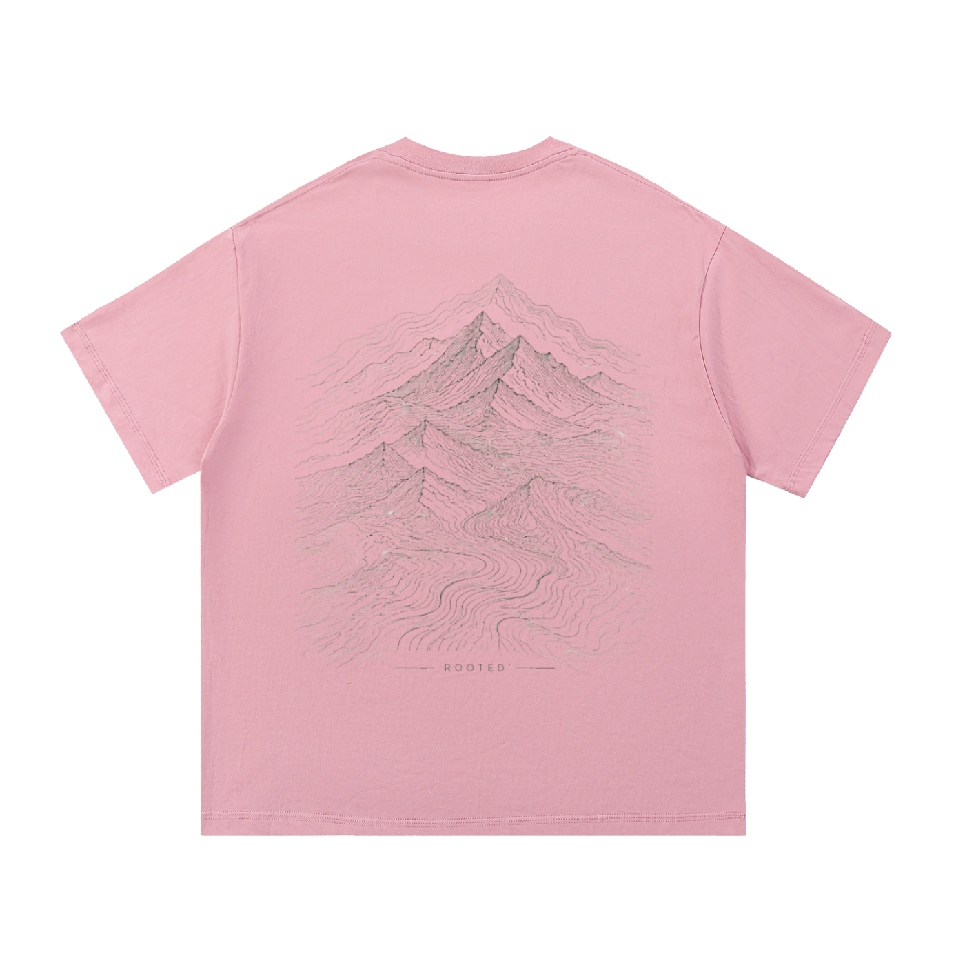Rooted Topographic Mountain Men’s Tee | Minimal Christian Outdoor Shirt