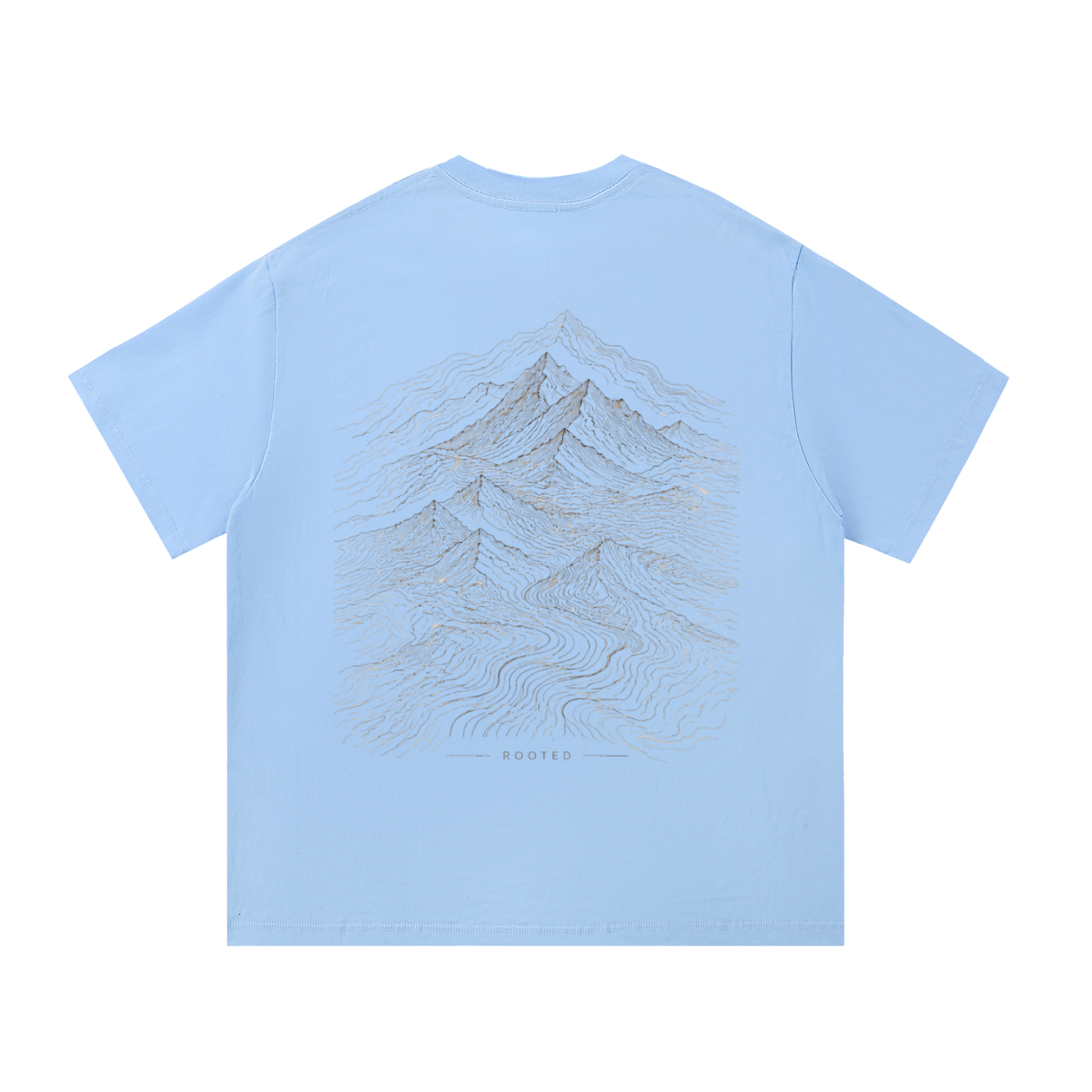 Rooted Topographic Mountain Men’s Tee | Minimal Christian Outdoor Shirt