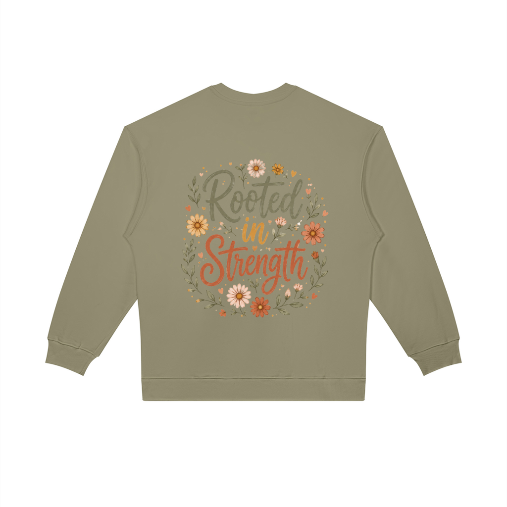 Rooted in Strength Women’s Crewneck | Christian Floral Sweatshirt