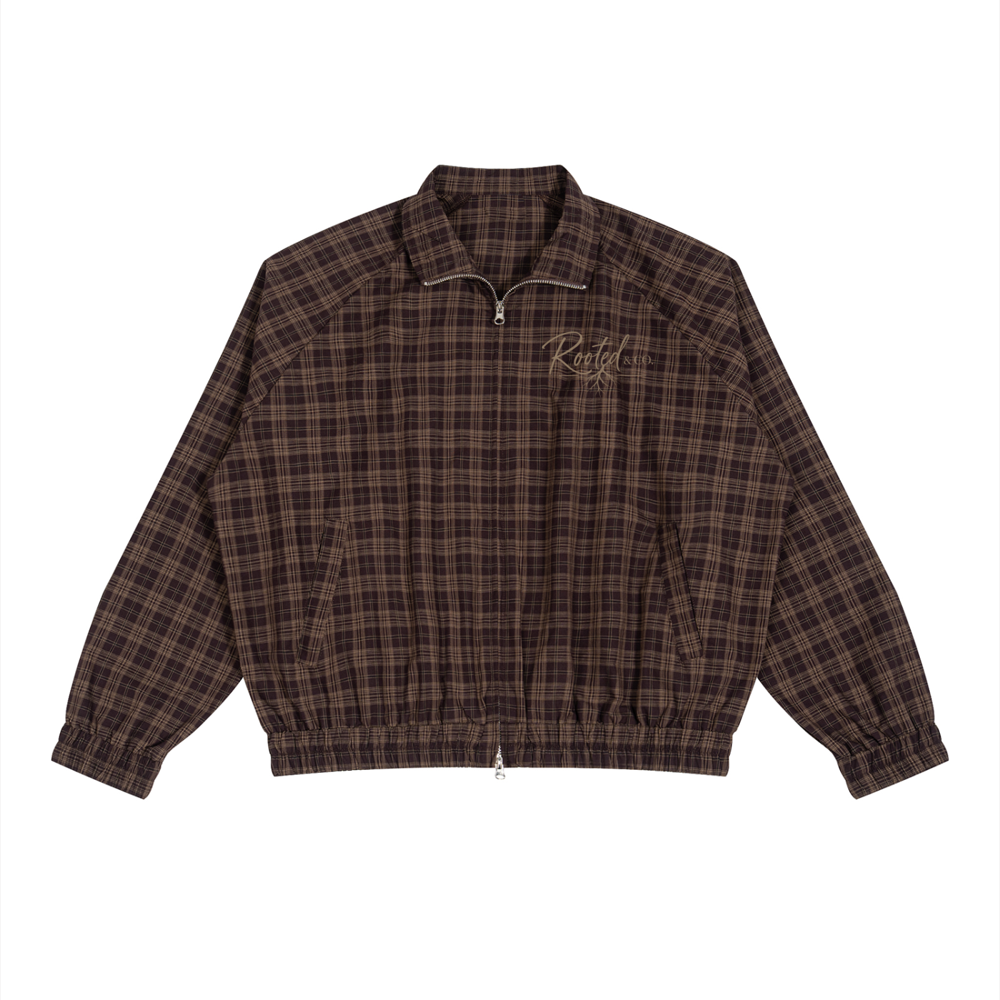 Rooted in Him Plaid Jacket | Christian Unisex Zip-Up Jacket